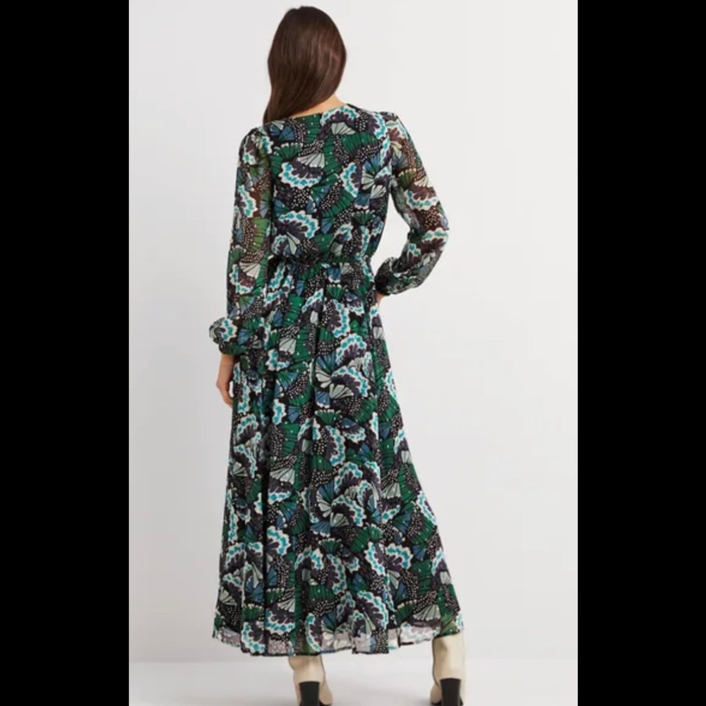 Boden Long Floral Maxi Dress in Green and Teal - Picture 3 of 9